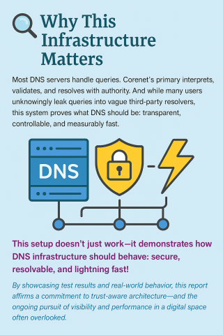 Text discussing the importance of DNS infrastructure and its reliability and security.